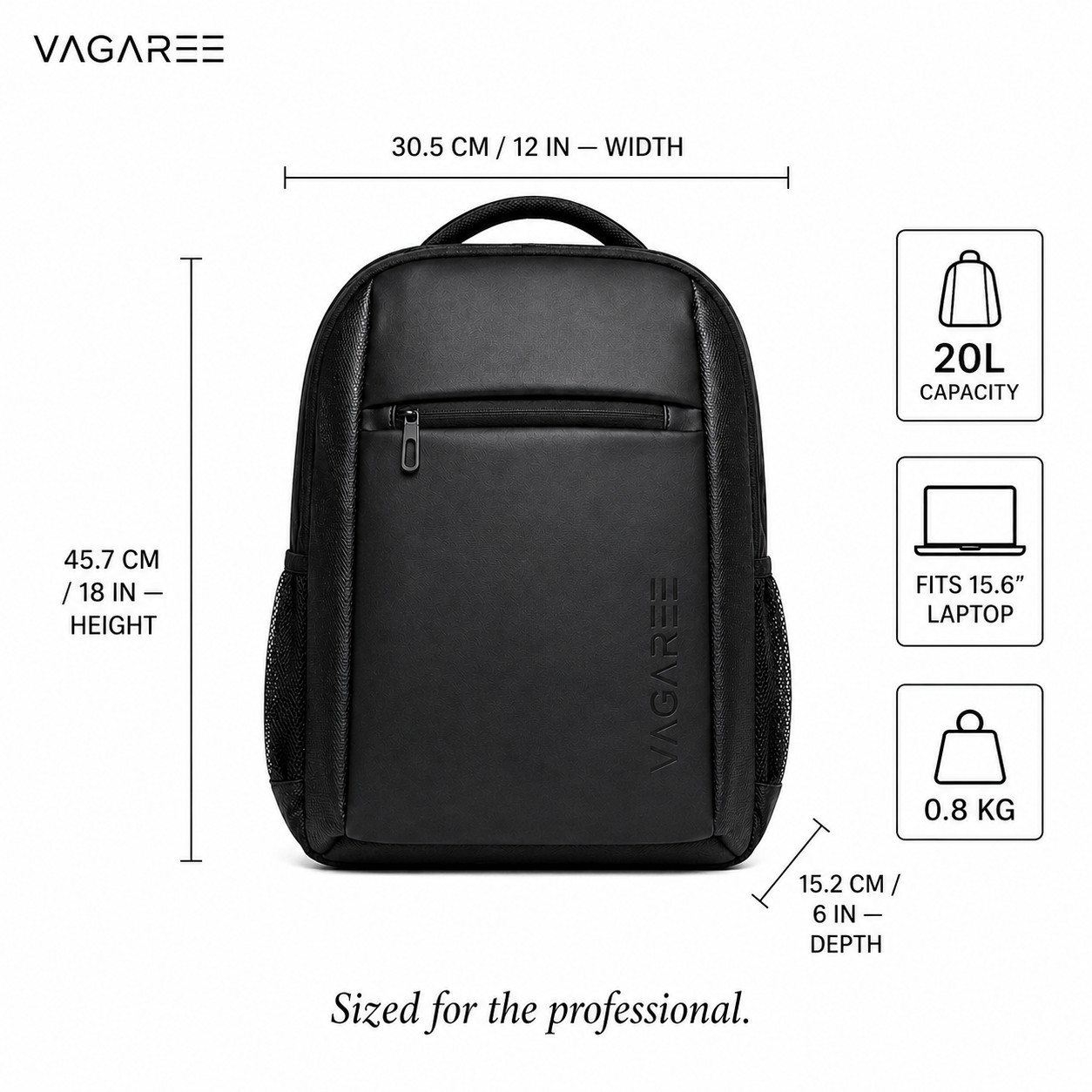 VAGAREE Executive Laptop Backpack 20L
